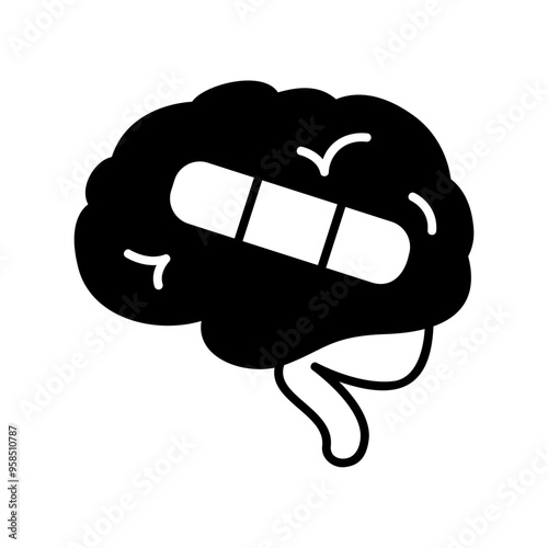 brain with bandage