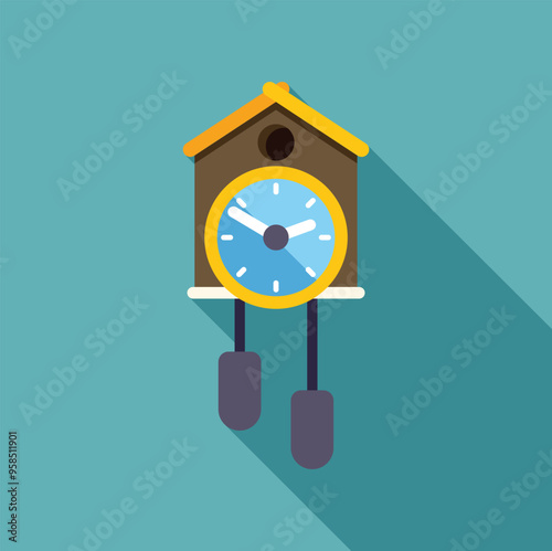 Cuckoo clock with a swinging pendulum, marking the passage of time in a timeless and elegant style