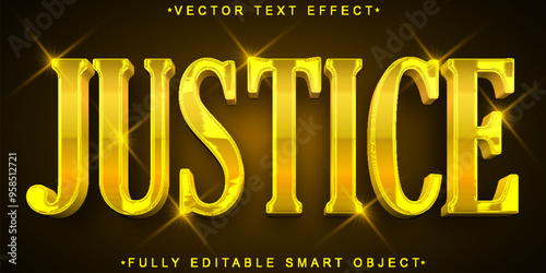 Justice Golden Vector Fully Editable Smart Object Text Effect