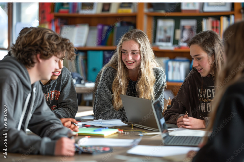 Young Adults Engaging in Group Discussion in Colorful Classroom Setting Young Adults Engaging in Group Discussion in Colorful Classroom Setting