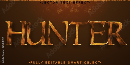 Hunter Vector Fully Editable Smart Object Text Effect