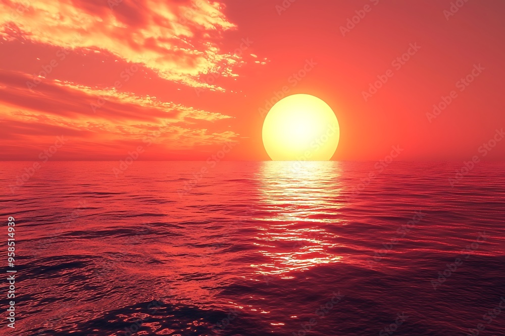 Stunning Sunset Over Tranquil Waters: A Serene Evening Reflection Stunning Sunset Over Tranquil Waters: A Serene Evening Reflection
