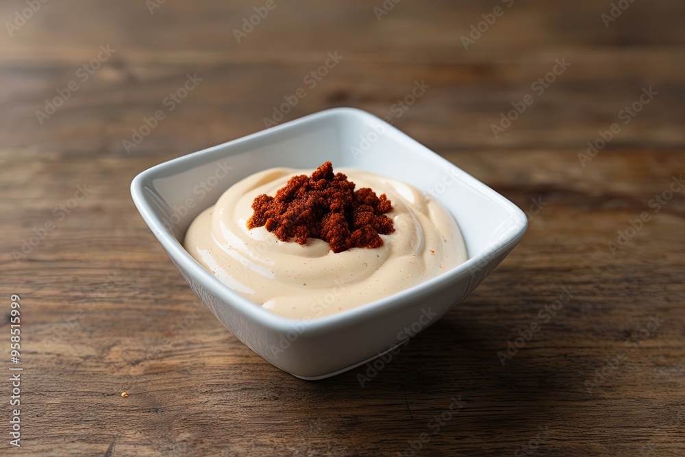 Tangy Chipotle Aioli Recipe with Mayonnaise Ground Chipotle Peppers and Garlic Flavorful Condiment in a Compact Bowl Tangy Chipotle Aioli Recipe with Mayonnaise Ground Chipotle Peppers and Garlic Flavorful Condiment in a Compact Bowl