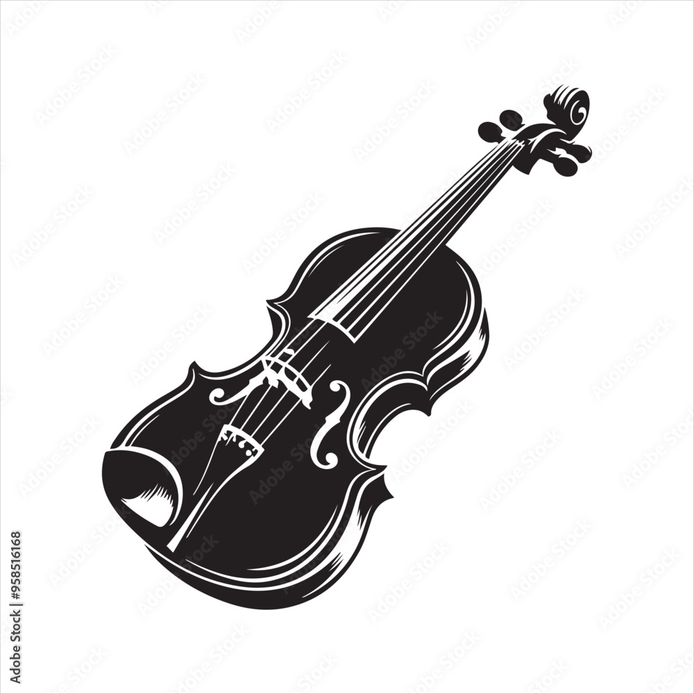 Naklejka premium Violin Vector Art Illustration
