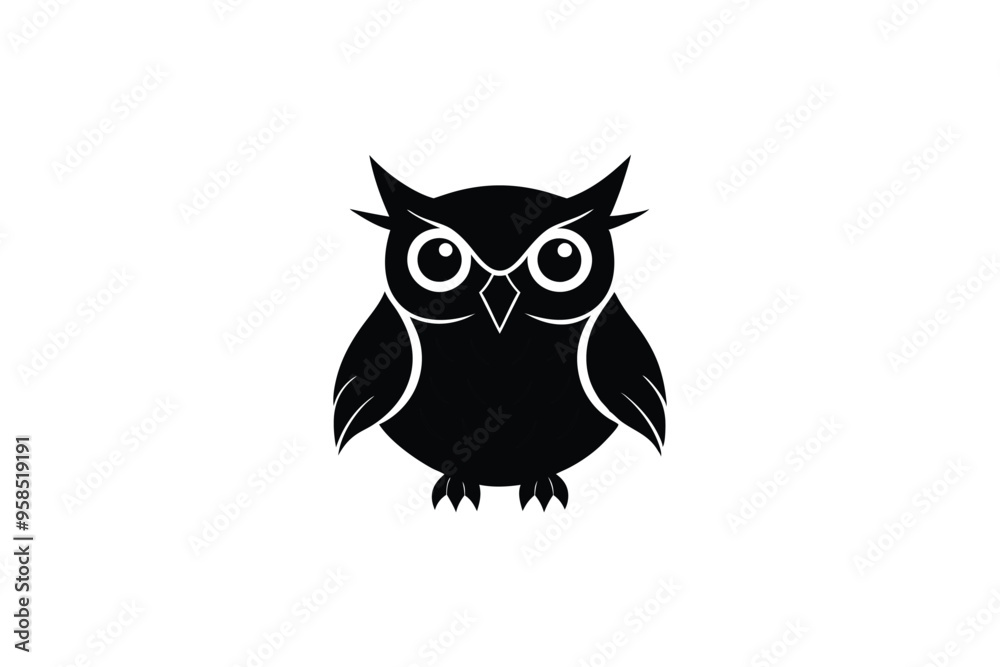 Fototapeta premium owl silhouette vector design
