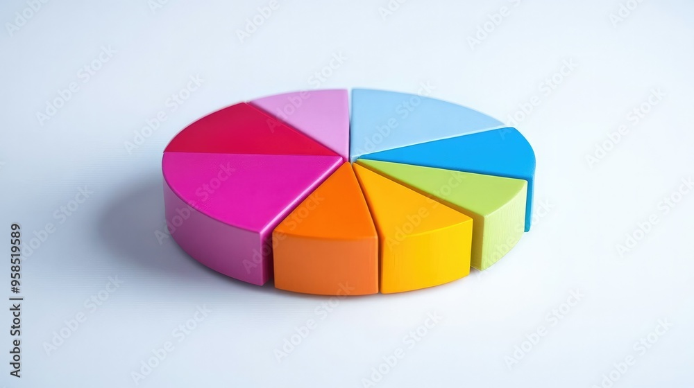 Fototapeta premium A pie chart showing the impact of financial literacy on debt-free living and financial freedom.