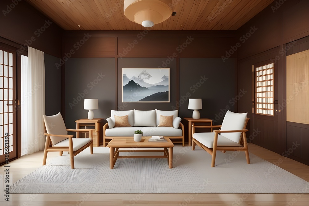Fototapeta premium peaceful living room with a minimalist approach