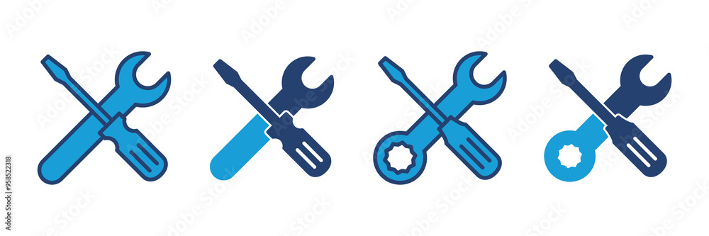 Repair tools icon vector. tool icon vector. setting icon vector. Wrench and screwdriver. support, Service Repair tools icon vector. tool icon vector. setting icon vector. Wrench and screwdriver. support, Service