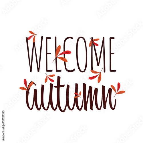 Obraz na płótnie Autumn vibes. Seasonal square template with motivation quote and chestnut leaf in minimalist style. Hand drawn lettering. Autumn design for banners, posters, cards, invitations. Vector illustration. w salonie