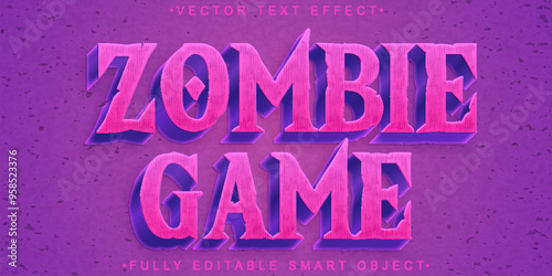 Shiny Zombie Game Vector Fully Editable Smart Object Text Effect