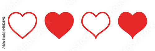 Love icon vector. Heart icon vector. Like icon vector.