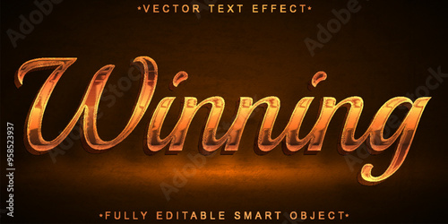 Winning  Vector Fully Editable Smart Object Text Effect