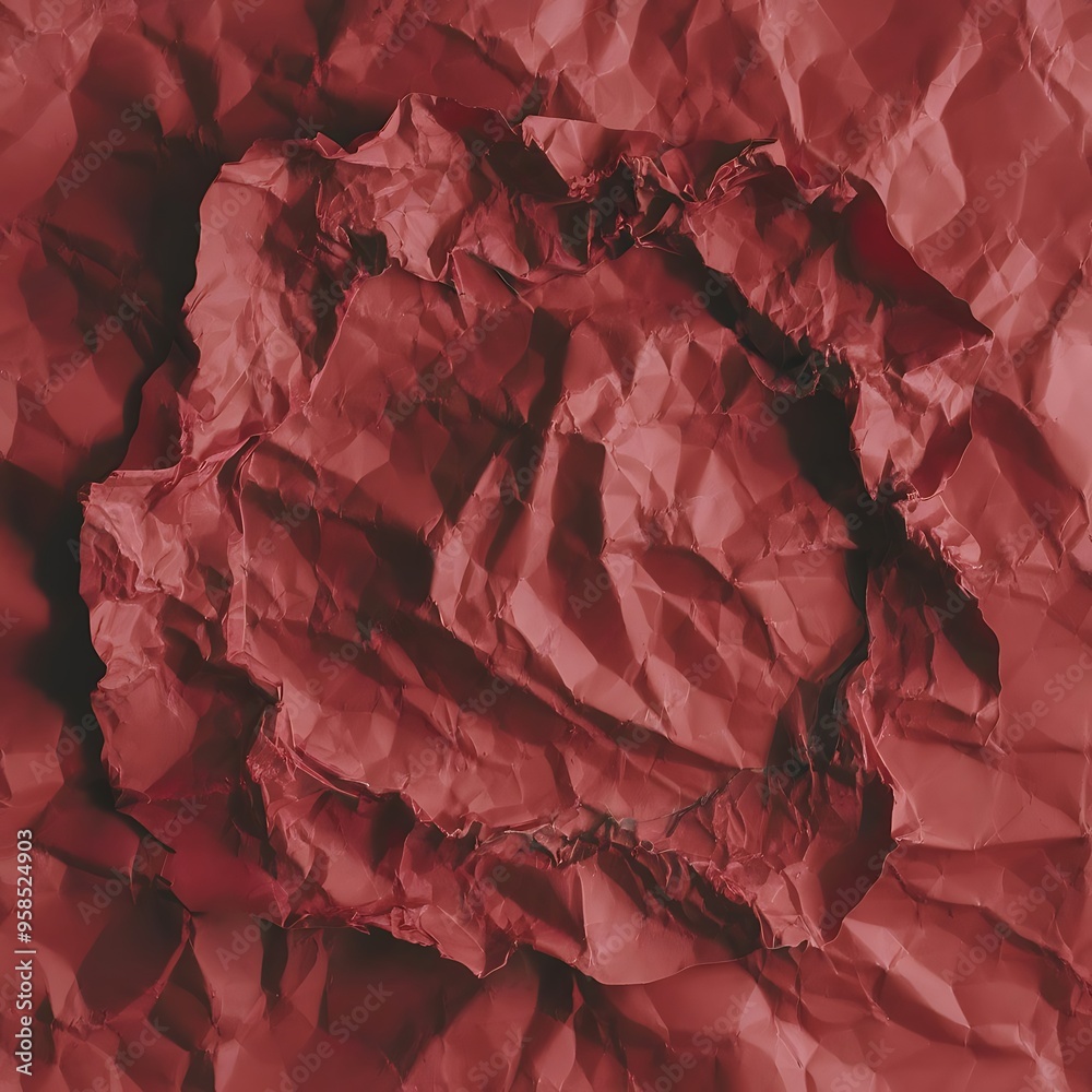 Obraz premium Blank crumpled red paper texture