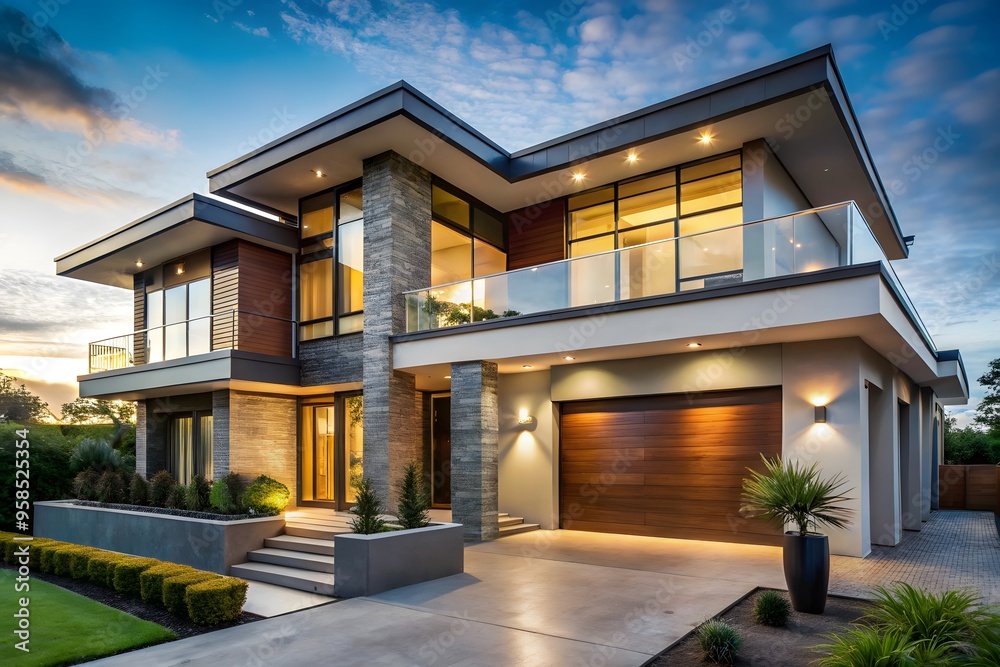 Fototapeta premium ultra mordern house generated by ai