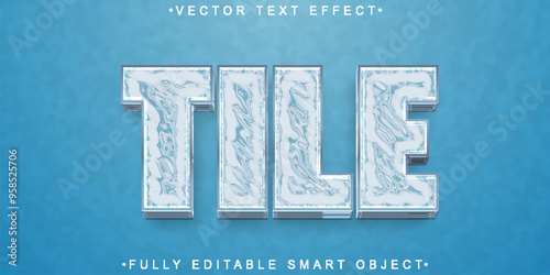 Tile Ceramic  Vector Fully Editable Smart Object Text Effect