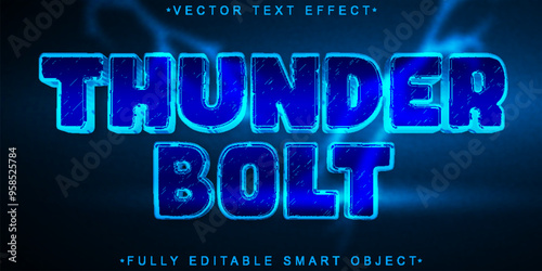 Thunder Bolt Vector Fully Editable Smart Object Text Effect