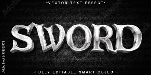 Sword Vector Fully Editable Smart Object Text Effect