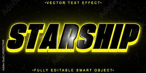  Starship Vector Fully Editable Smart Object Text Effect
