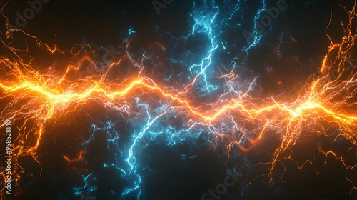 yellow electric lighting, abstract electrical background