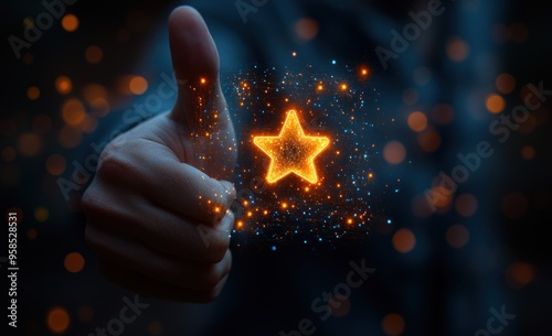 Hand Giving a Thumbs Up With a Shiny Star