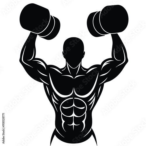 A muscular bodybuilder vector illustration