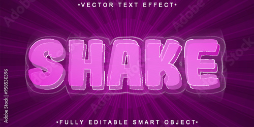 Cartoon Shake Vector Fully Editable Smart Object Text Effect