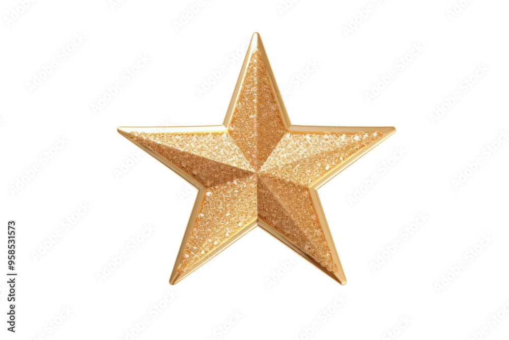 Elegant gold star with a sparkling texture white background Elegant gold star with a sparkling texture white background