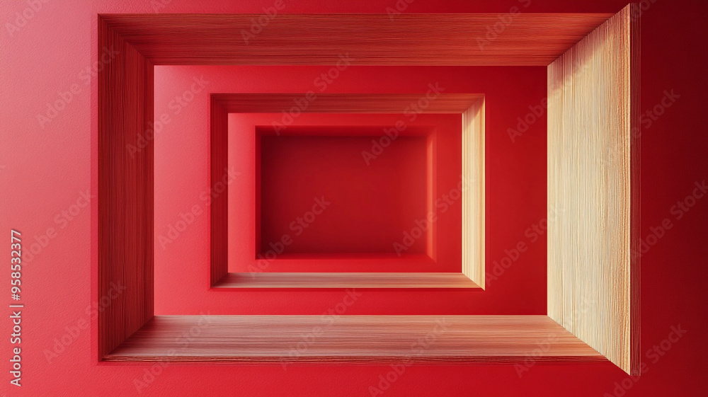 abstract red background with wooden frame. Mock up for product presentation abstract red background with wooden frame. Mock up for product presentation
