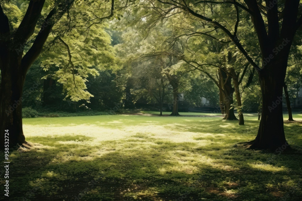 Fototapeta premium Park garden nature landscape sunlight.