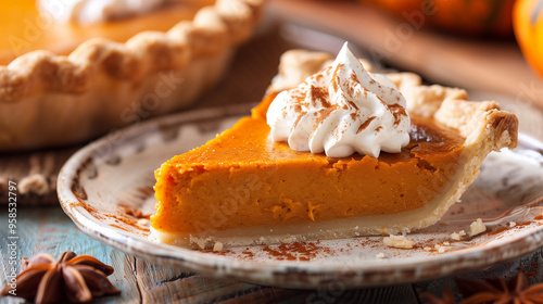 Pumpkin pie for Thanksgiving. Autumn pie.