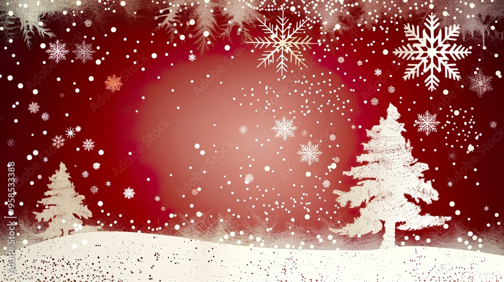 Snow_Background_vector_Red_christmas_background Snow_Background_vector_Red_christmas_background