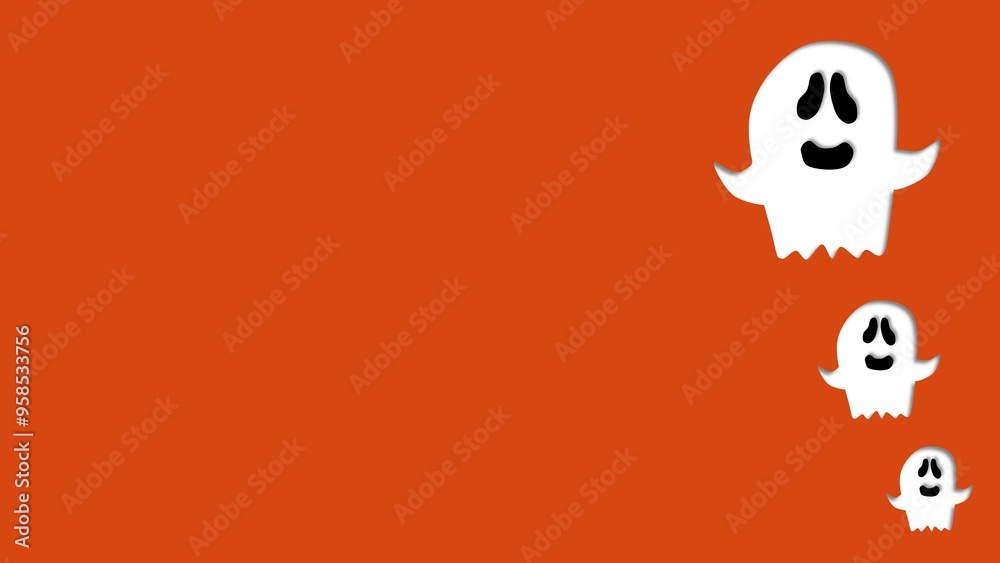 Halloween background illustration of ghost with copy space Halloween background illustration of ghost with copy space