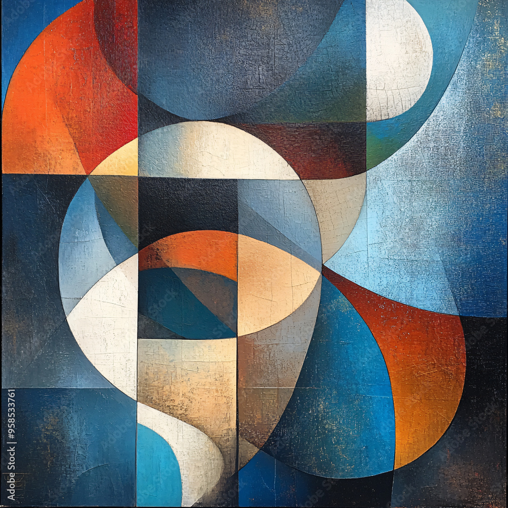 Fototapeta premium Layered abstract forms with contrasting colors.Layered abstract forms with contrasting colors.
