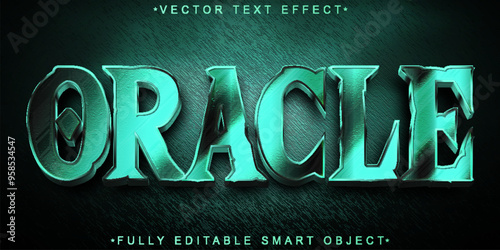  Oracle Blue Vector Fully Editable Smart Object Text Effect