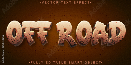 Orange Worn Off Road Vector Fully Editable Smart Object Text Effect