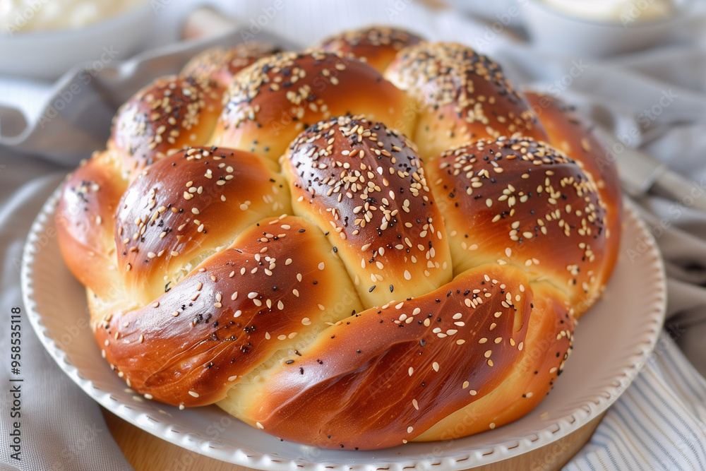 Rosh hashanah challal. Shabbat bread. Jewish dessert. Round challah. Rosh hashanah challal. Shabbat bread. Jewish dessert. Round challah.