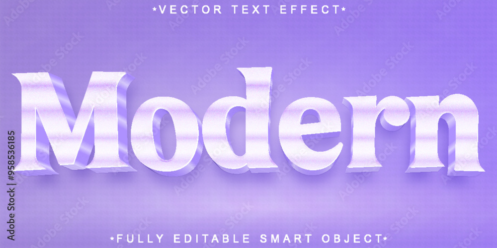 Fototapeta premium Shiny Soft Purple Modern Design Vector Fully Editable Smart Object Text Effect