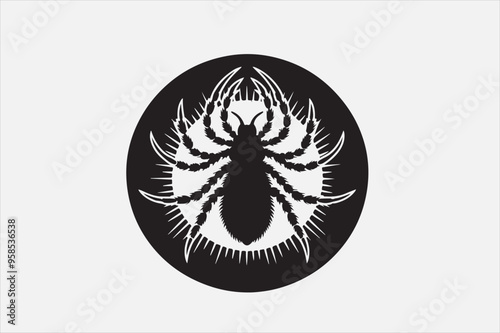 A lice silhouette black  with background