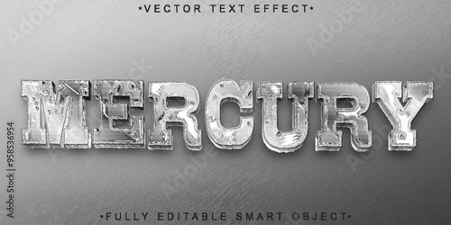 Mercury Silver Vector Fully Editable Smart Object Text Effect