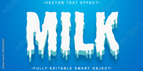 Milky Vector Fully Editable Smart Object Text Effect