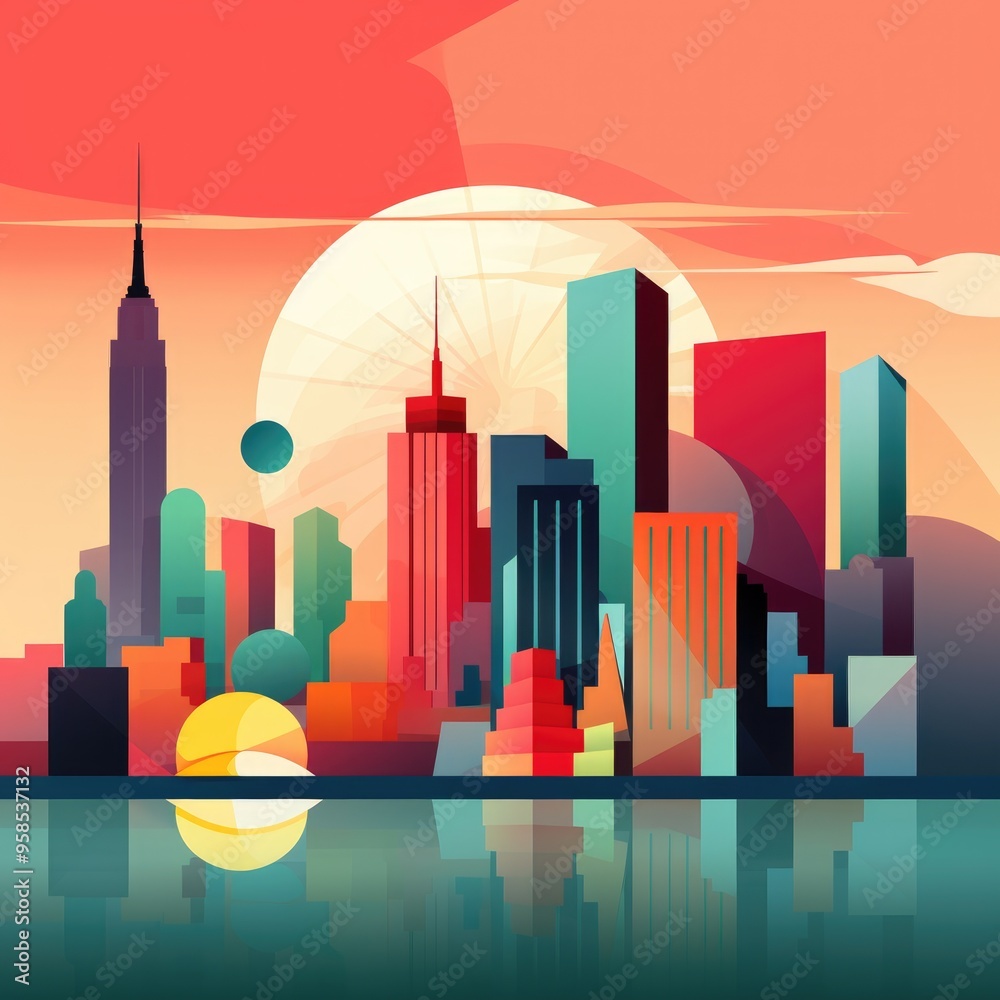 Abstract New York. Metropolis with skyscrapers Abstract New York. Metropolis with skyscrapers