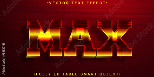 Red Dark Max Heroes Vector Fully Editable Smart Object Text Effect