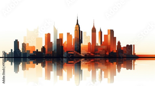 Abstract New York. Metropolis with skyscrapers