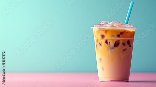 Iced Coffee with Straw