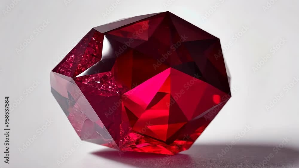 Discover the beauty of isolated ruby with stunning clarity and unique facets in close-up Discover the beauty of isolated ruby with stunning clarity and unique facets in close-up