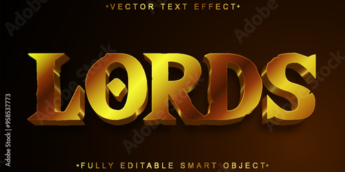 Brown Lord Vector Fully Editable Smart Object Text Effect photo