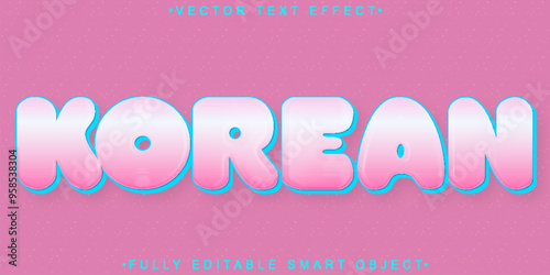 Korean Vector Fully Editable Smart Object Text Effect
