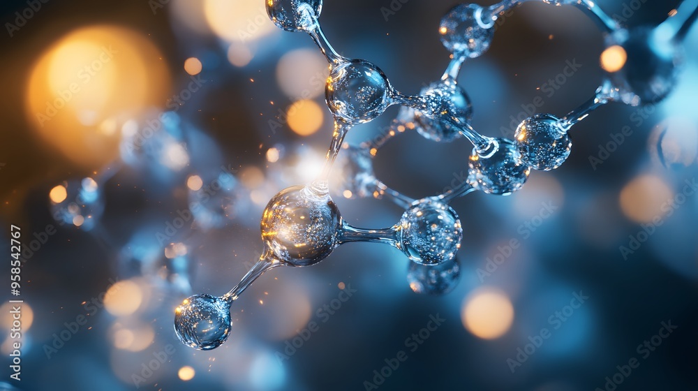 40. Elegant close-up of a mineral molecule with radiant, dynamic atomic fields 40. Elegant close-up of a mineral molecule with radiant, dynamic atomic fields