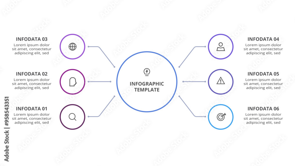 Line Infographics. Template for growth chart, graph, presentation, chart with 6 options. Line Infographics. Template for growth chart, graph, presentation, chart with 6 options.