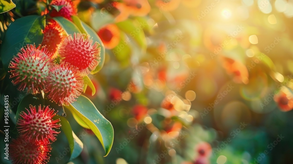 People growing rambutan in a beautiful garden People growing rambutan in a beautiful garden